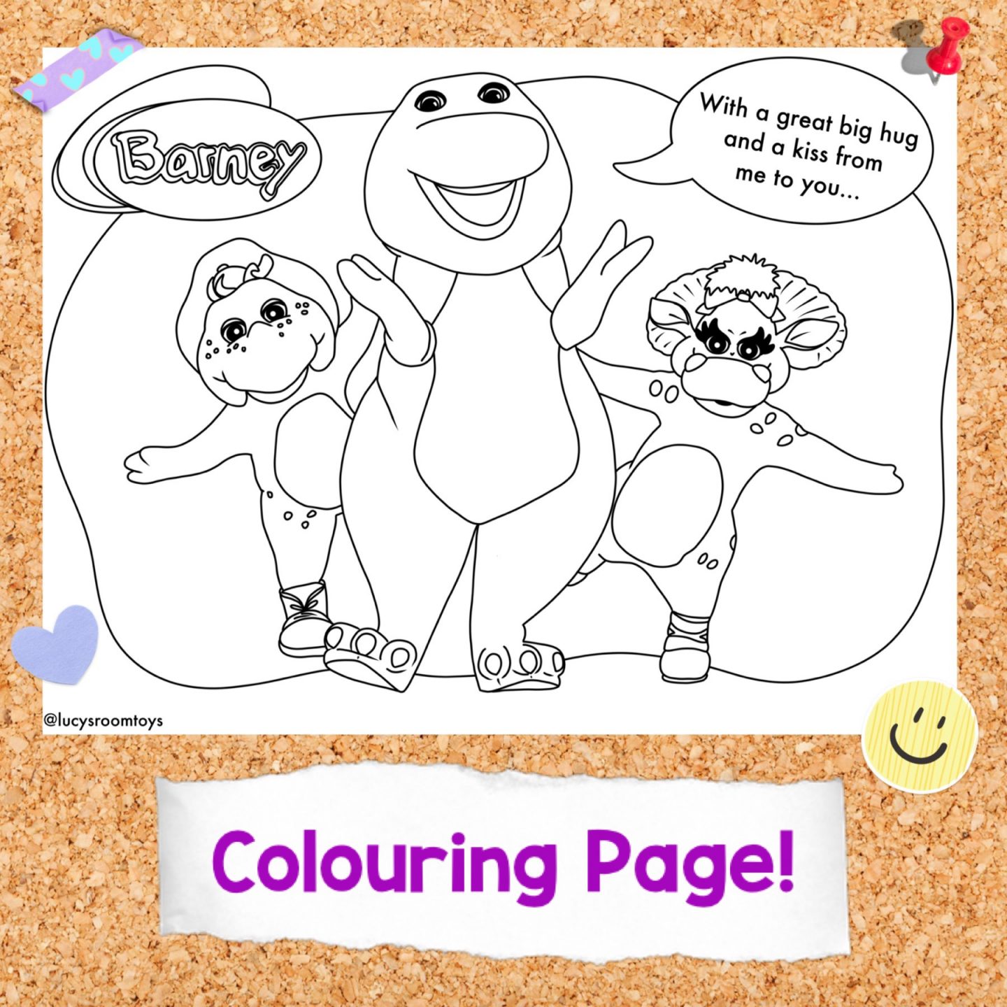 “Barney” Colouring Page