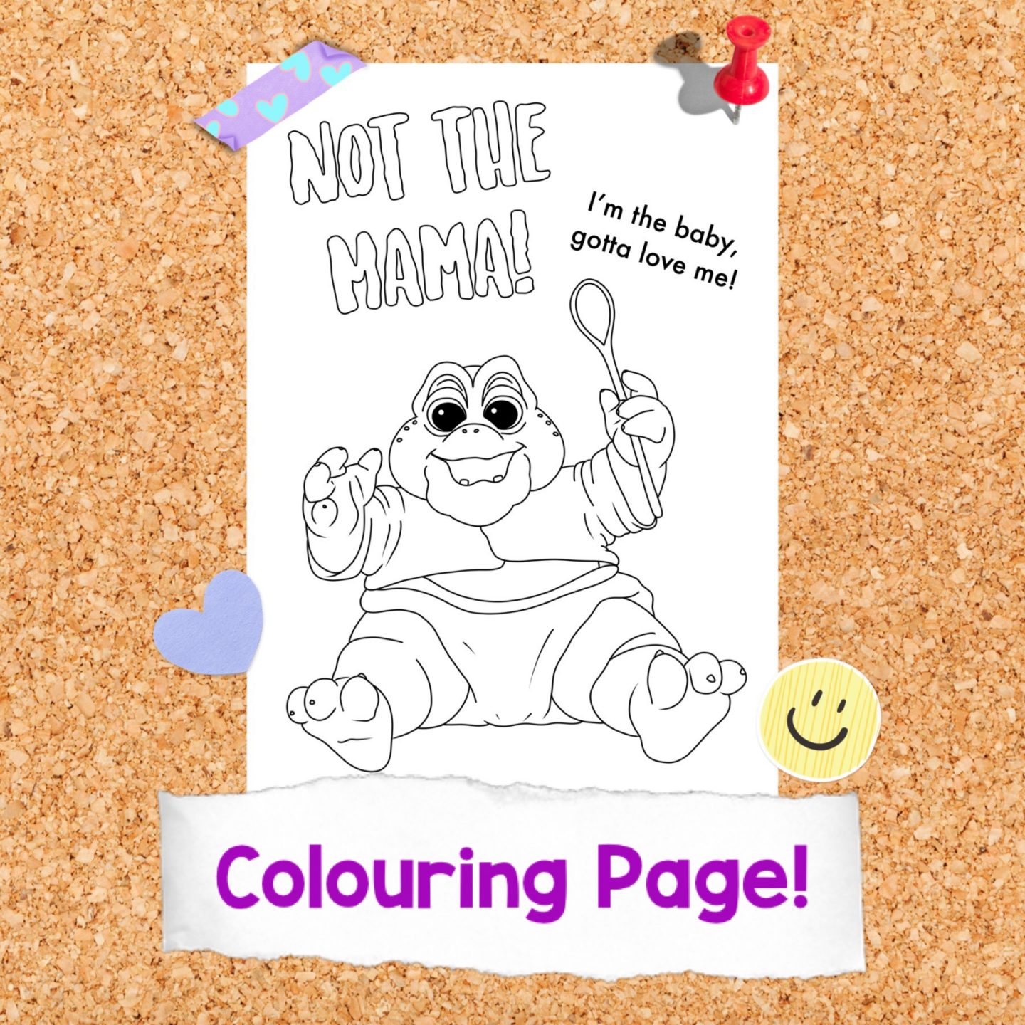 “Dinosaurs” Baby Sinclair Colouring Page