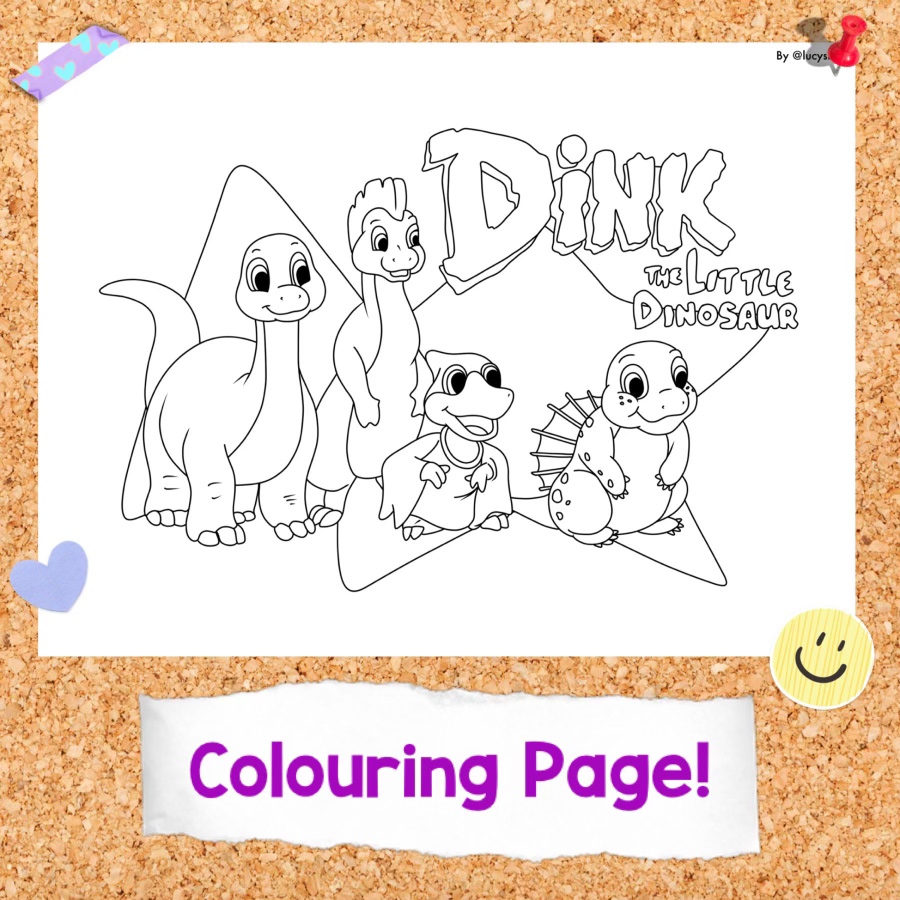 “Dink the Little Dinosaur” Colouring Page